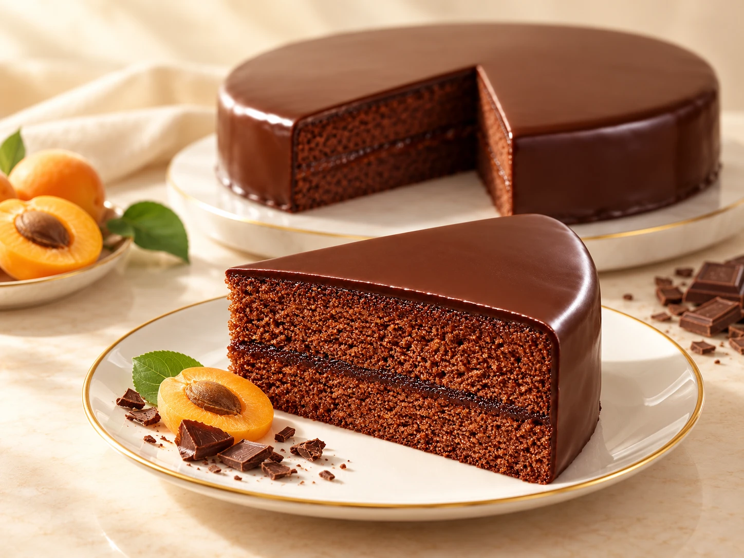 Sacher Torte 1.000 g, angeschnitten