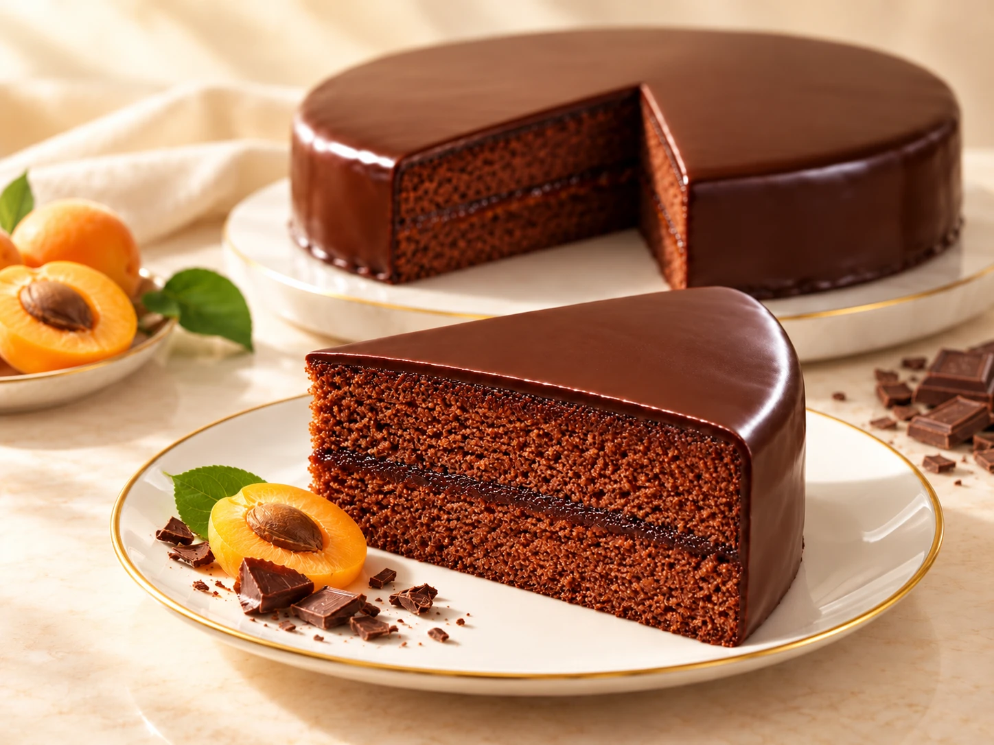 Sacher Torte 500 g, angeschnitten
